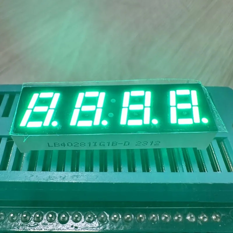 Layar LED 7 Segmen 4 Digit Katode Umum Hijau Murni untuk Kelembaban Suhu 0
