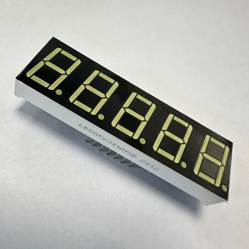 Ultra Putih 0,56 inci 5 digit 7 Segmen LED Tampilan Anode Umum untuk Pengendalian Proses 1