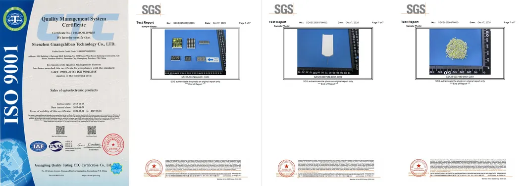 Tampilan LED 7-Segmen 4-Digit 0,56-Inci (14,2mm) &ndash; Hijau Murni, Anoda Umum untuk Panel Instrumen & Peralatan Rumah Tangga 7