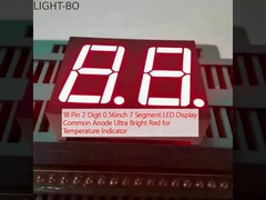 18 Pin 2 Digit 0,56 inci 7 Segmen LED Tampilan Umum Anode Ultra Bright Red untuk Indikator Suhu